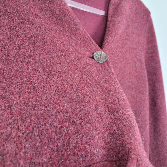 Eileen Fisher Lambswool Blazer Jacket Long Sleeve Knit Wool Red Size 4P Petite - Picture 7 of 16